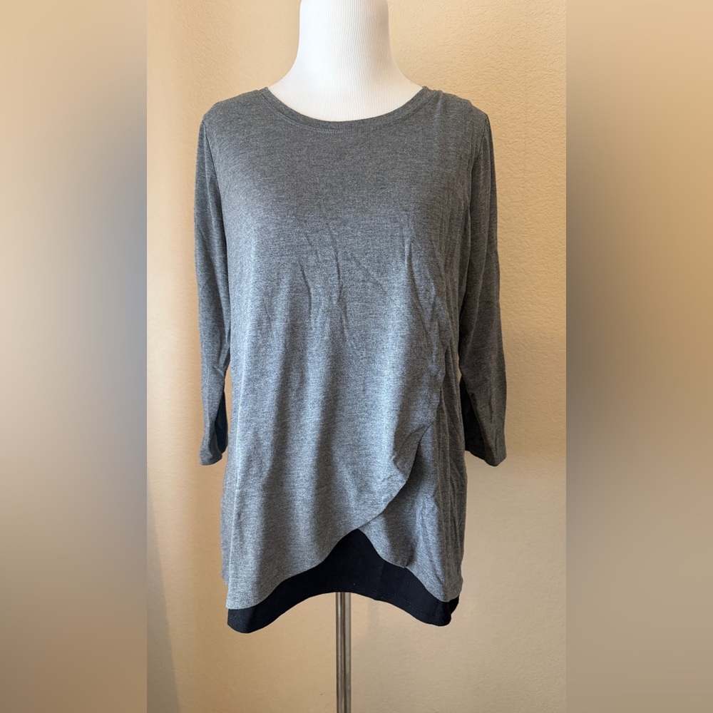 Motherhood Charcoal and Black Long Sleeve Tee